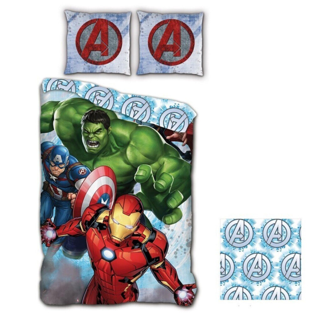 Avengers vuodevaatesetti, 140×200 cm, 65×65 cm hinta ja tiedot | Vuodevaatteet lapsille | hobbyhall.fi