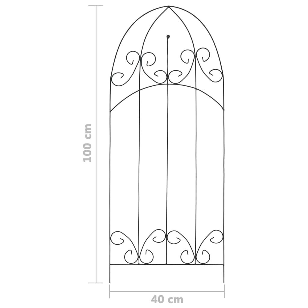 vidaXL Kasvitelineet 3 kpl musta 40x100 cm rauta hinta ja tiedot | Kukkatelineet ja kukkapöydät | hobbyhall.fi