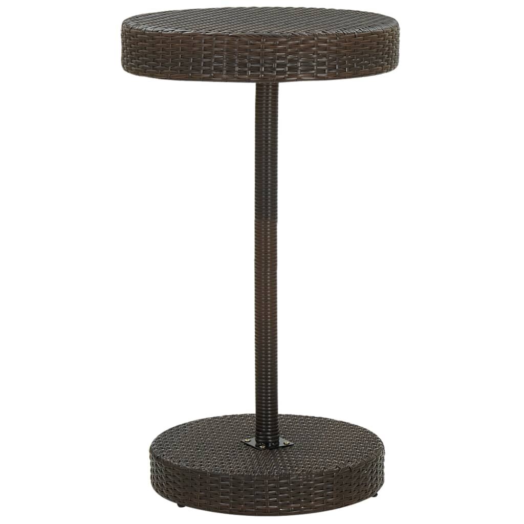 vidaXL Puutarhapöytä ruskea 60,5x106 cm polyrottinki hinta ja tiedot | Puutarhapöydät | hobbyhall.fi