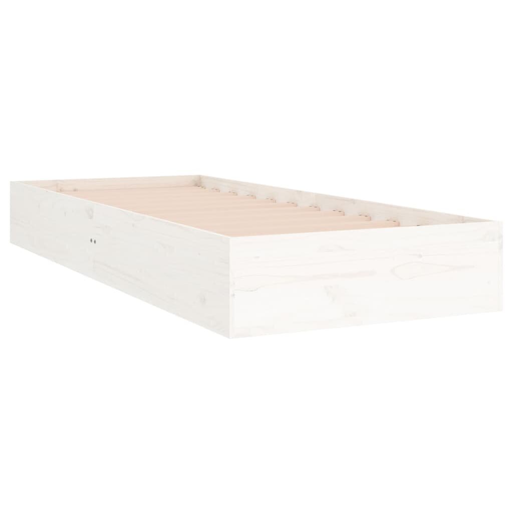 vidaXL Sängynrunko valkoinen täysi puu 90x190 cm 3FT hinta ja tiedot | Sängyt | hobbyhall.fi