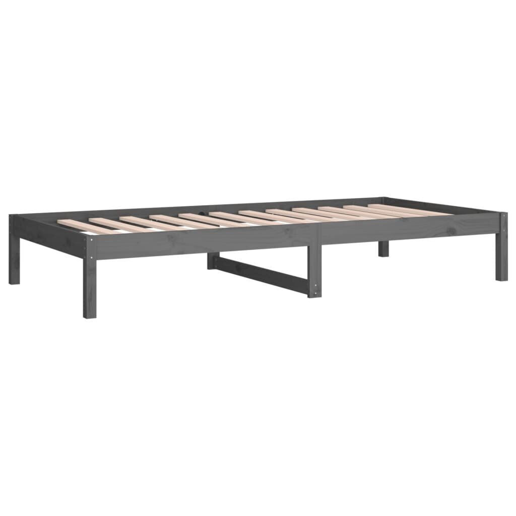 vidaXL Sohvasänky harmaa 90x190 cm 3FT täysi mänty hinta ja tiedot | Sängyt | hobbyhall.fi