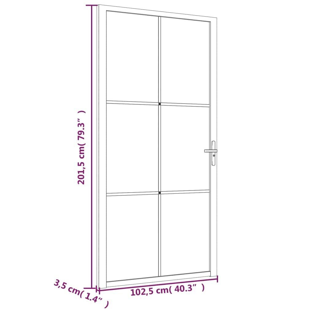 vidaXL Sisäovi 102,5x201,5 cm musta ESG-lasi ja alumiini hinta ja tiedot | Sisäovet | hobbyhall.fi