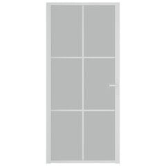 vidaXL Sisäovi 93x201,5 cm valkoinen mattalasi ja alumiini hinta ja tiedot | Sisäovet | hobbyhall.fi