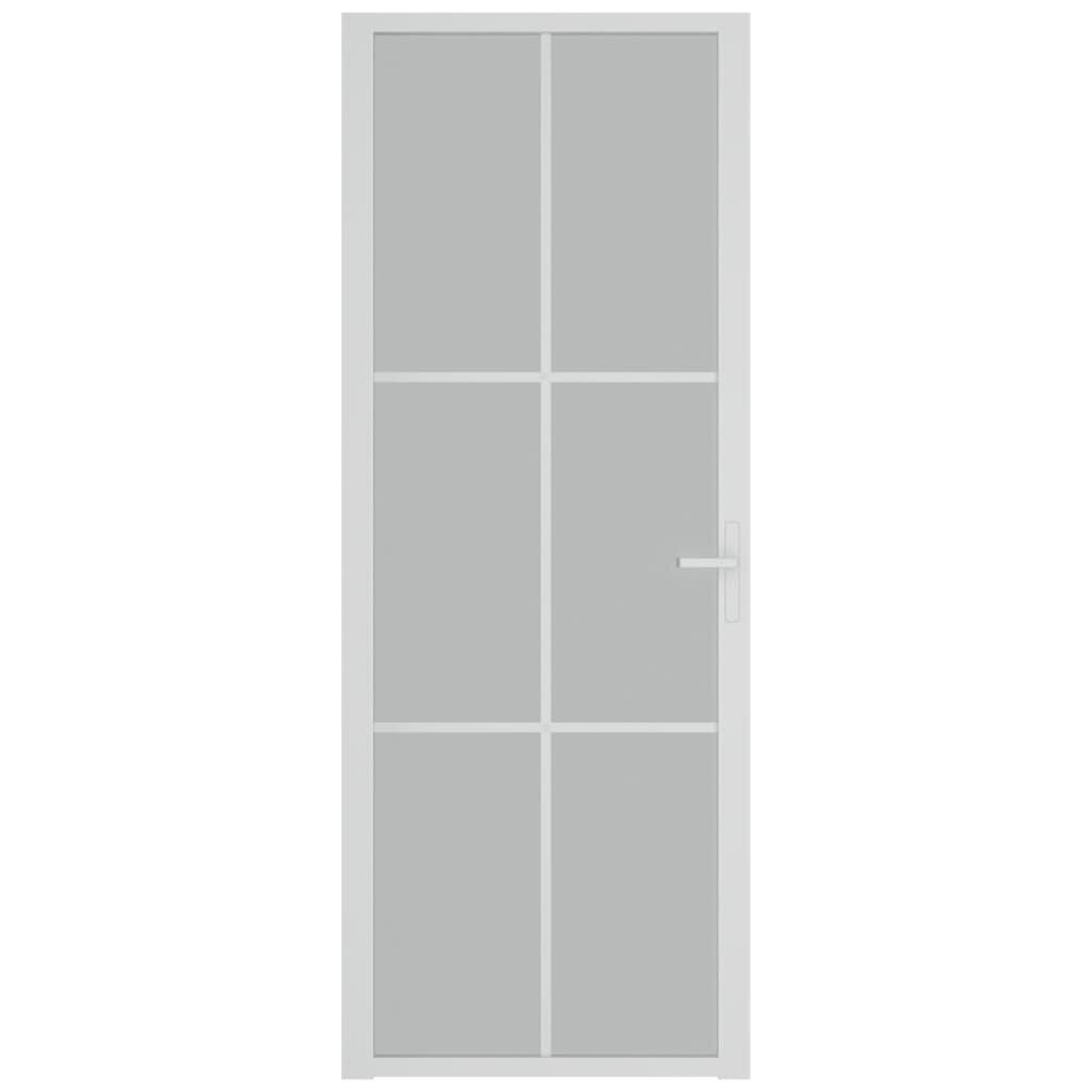 vidaXL Sisäovi 76x201,5 cm valkoinen mattalasi ja alumiini hinta ja tiedot | Sisäovet | hobbyhall.fi