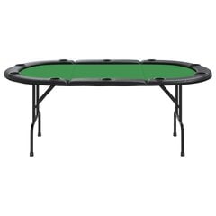 vidaXL 10 pelaajan kokoontaittuva pokeripöytätaso vihreä 206x106x75 cm hinta ja tiedot | Korttipelit, pokeri | hobbyhall.fi