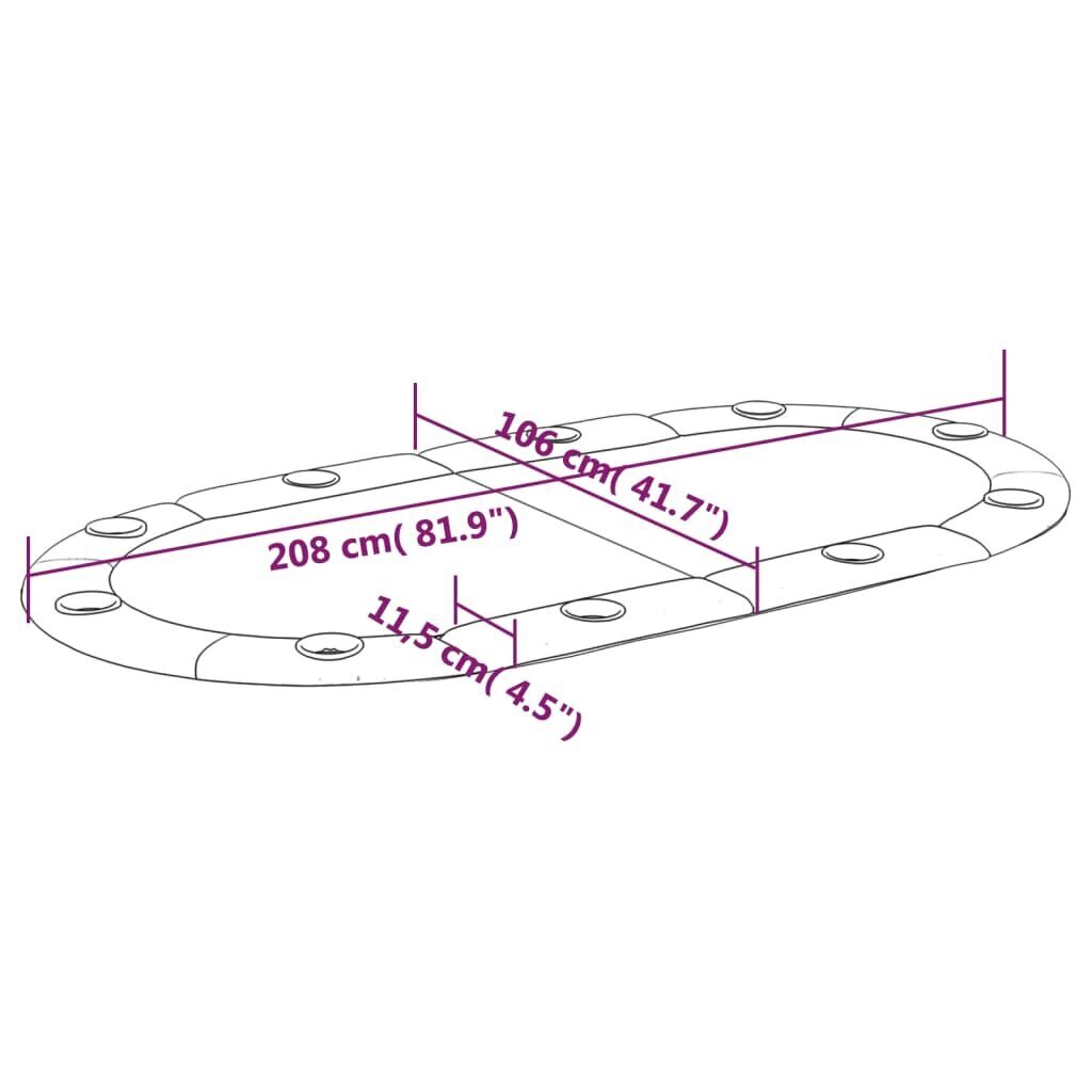 vidaXL 10 pelaajan kokoontaittuva pokeripöytätaso sin. 208x106x3 cm hinta ja tiedot | Korttipelit, pokeri | hobbyhall.fi