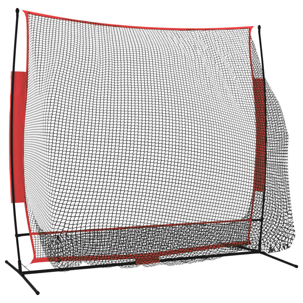 vidaXL Kannettava pesäpalloverkko mustapunainen 215x107x216 cm hinta ja tiedot | Baseball | hobbyhall.fi