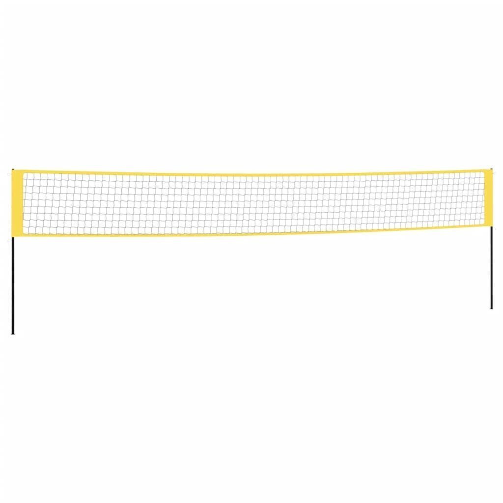 vidaXL Sulkapalloverkko keltainen ja musta 600x155 cm PE-kangas hinta ja tiedot | Sulkapallo | hobbyhall.fi