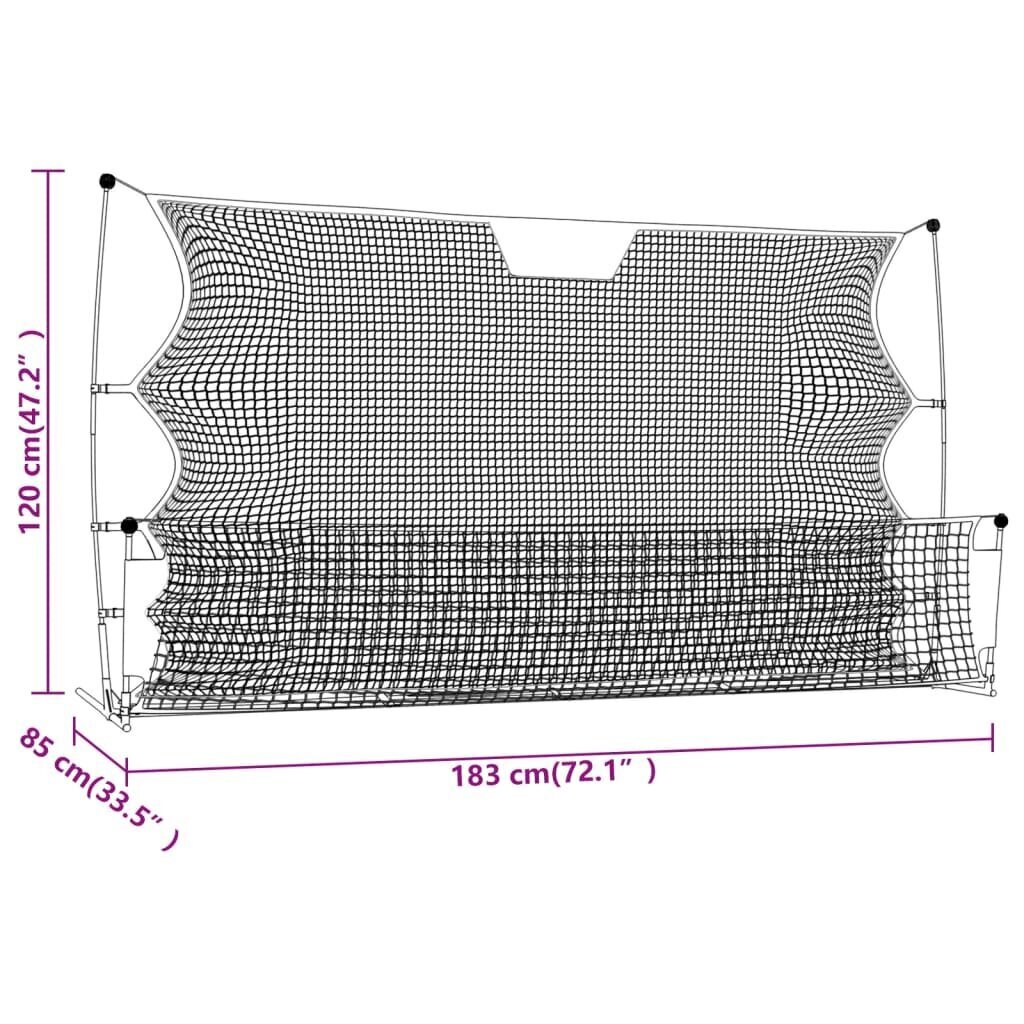 vidaXL Jalkapalloverkko mustakeltainen 183x85x120 cm polyesteri hinta ja tiedot | Jalkapallomaalit ja verkot | hobbyhall.fi