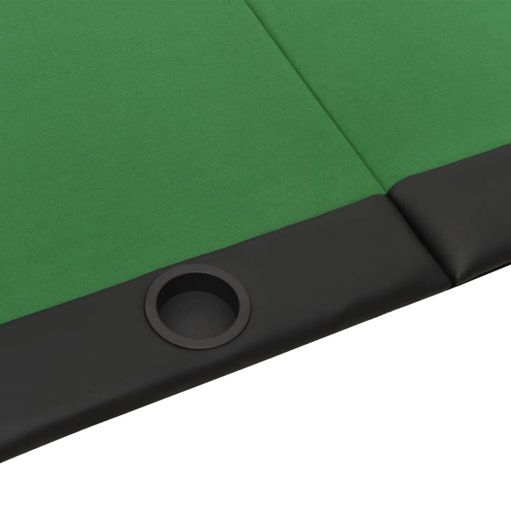 vidaXL 10 pelaajan kokoontaittuva pokeripöytätaso vihreä 208x106x3 cm hinta ja tiedot | Korttipelit, pokeri | hobbyhall.fi