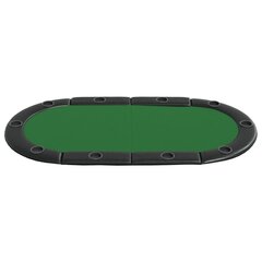 vidaXL 10 pelaajan kokoontaittuva pokeripöytätaso vihreä 208x106x3 cm hinta ja tiedot | Korttipelit, pokeri | hobbyhall.fi