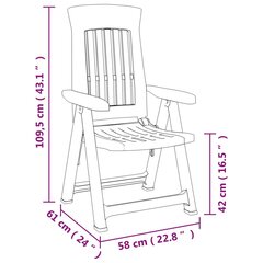 vidaXL Puutarhatuolit 2 kpl vihreä PP hinta ja tiedot | Puutarhatuolit | hobbyhall.fi