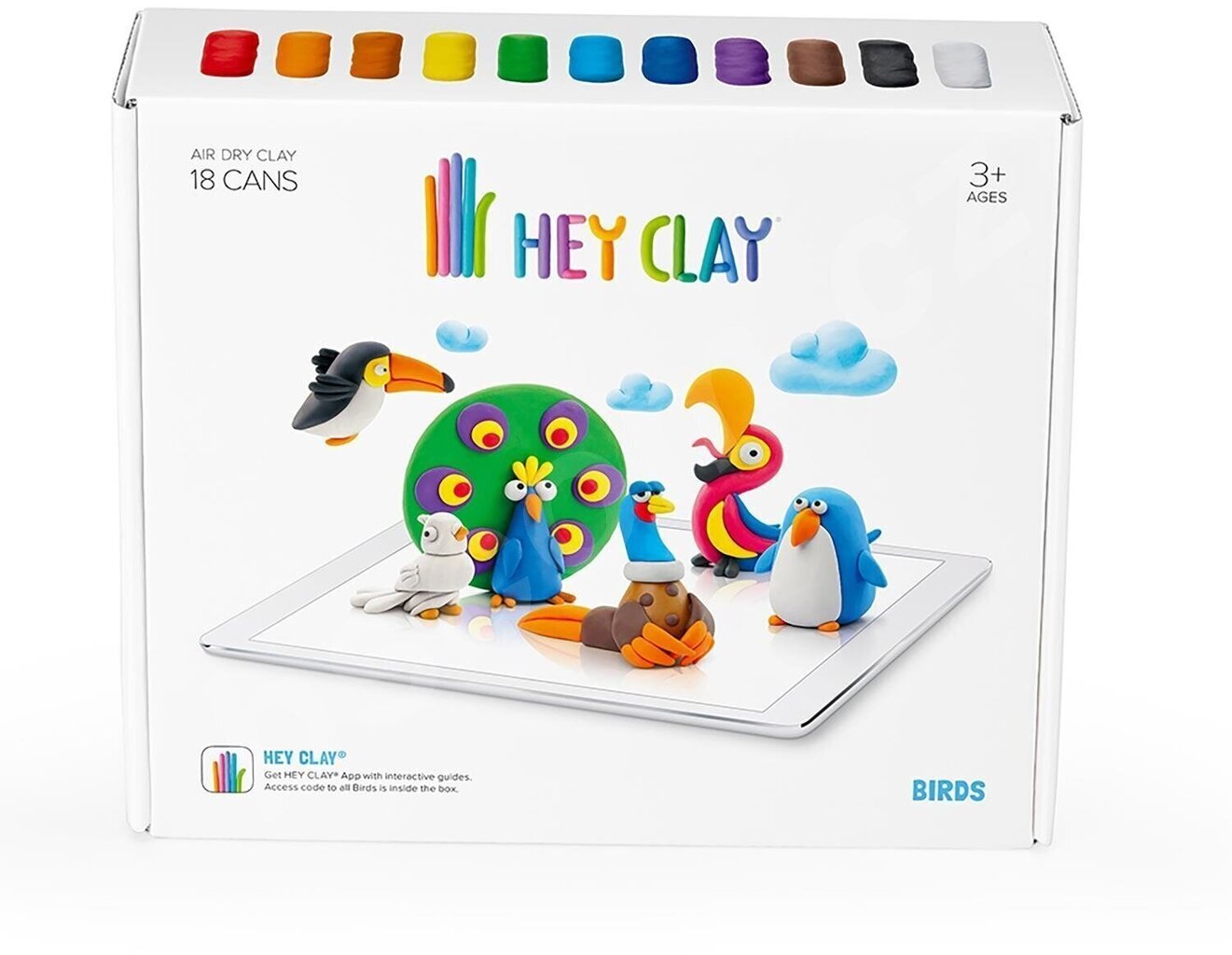 Muovailusetti Hey Clay Birds, 18 kpl. hinta ja tiedot | Taide- ja askartelutarvikkeet | hobbyhall.fi