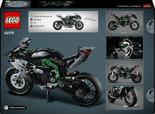 42170 LEGO® Technic moottoripyörä Kawasaki Ninja H2R hinta ja tiedot | LEGOT ja rakennuslelut | hobbyhall.fi