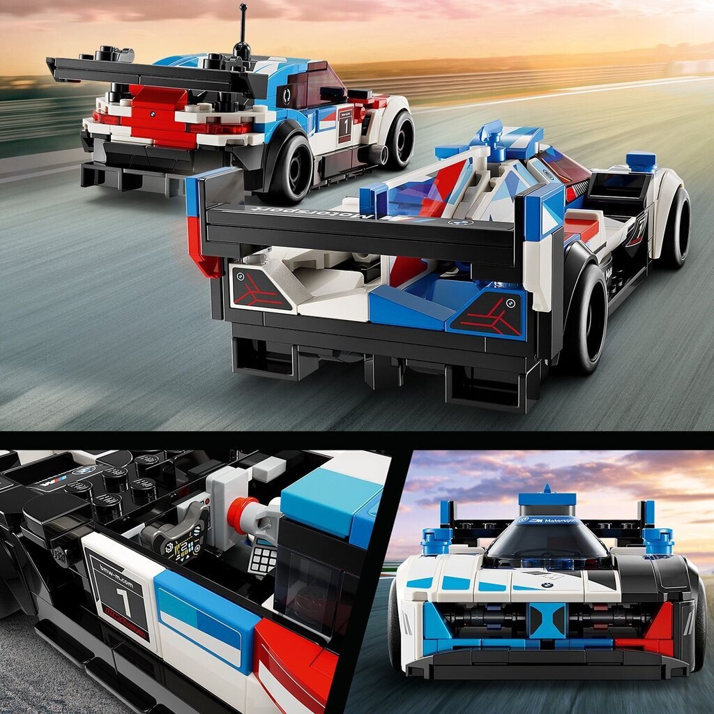 76922 LEGO® Speed ​​​​Champions BMW M4 GT3‑ ja BMW M Hybrid V8 ‑kilpa-autot hinta ja tiedot | LEGOT ja rakennuslelut | hobbyhall.fi