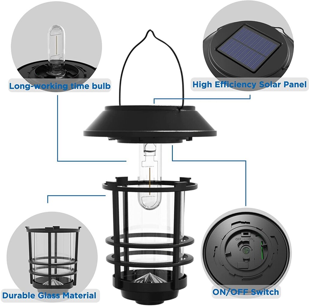 Ulkovalaisin aurinkopaneelilla, 2kpl, GOAPA hinta ja tiedot | Puutarha- ja ulkovalot | hobbyhall.fi