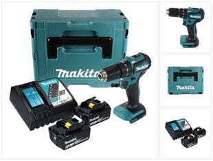 Makita DHP 483 RGJ akkuiskuporakone 18 V 40 Nm + 2x akku 6,0 Ah + laturi + Makpac hinta ja tiedot | Akkuporakoneet ja ruuvinvääntimet | hobbyhall.fi