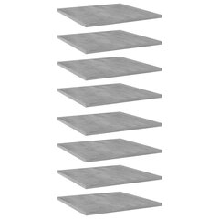 vidaXL Kirjahyllytasot 8 kpl betoninharmaa 40x40x1,5 cm lastulevy hinta ja tiedot | Hyllyt | hobbyhall.fi