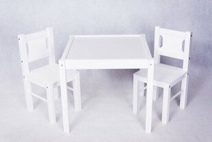 Pöytä ja tuolit, valkoinen hinta ja tiedot | Lasten pöydät ja tuolit | hobbyhall.fi