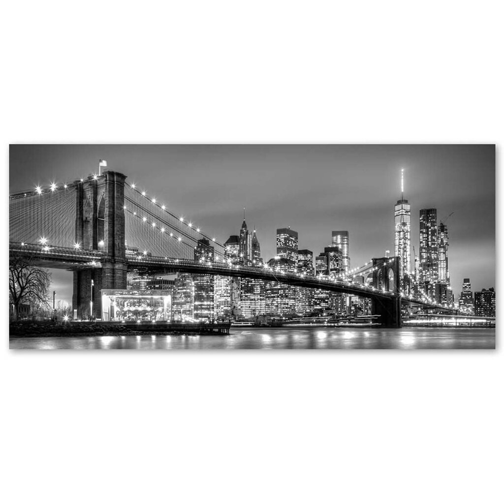 Canvas Print, Brooklyn -silta /90x30 hinta ja tiedot | Taulut | hobbyhall.fi