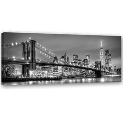 Canvas Print, Brooklyn -silta /90x30 hinta ja tiedot | Taulut | hobbyhall.fi