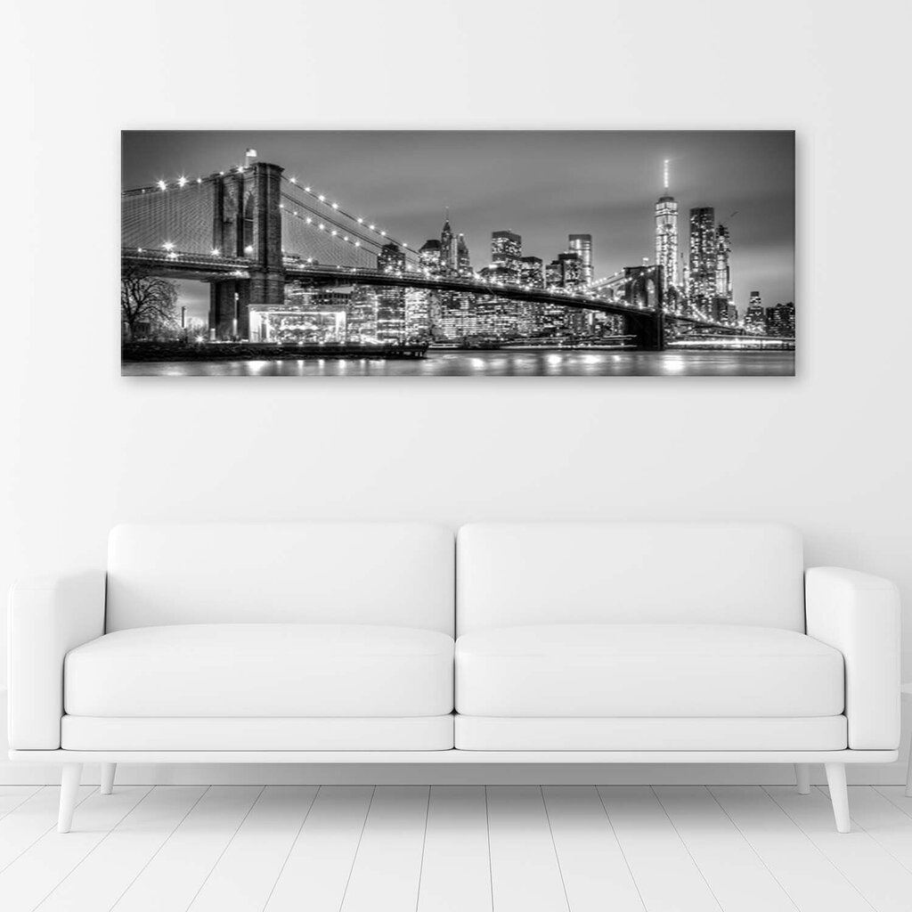 Canvas Print, Brooklyn -silta /90x30 hinta ja tiedot | Taulut | hobbyhall.fi