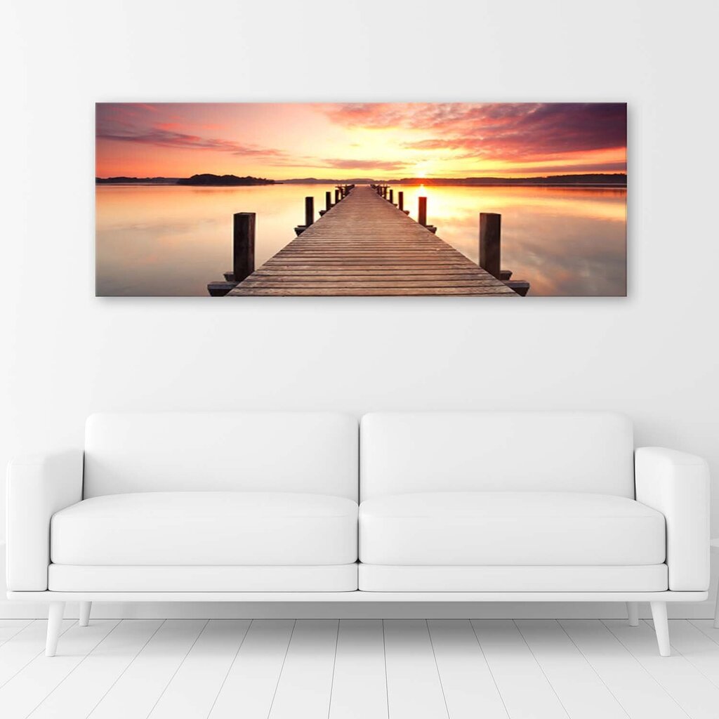 Canvas Print, auringonlasku sillan yli /90x30 hinta ja tiedot | Taulut | hobbyhall.fi