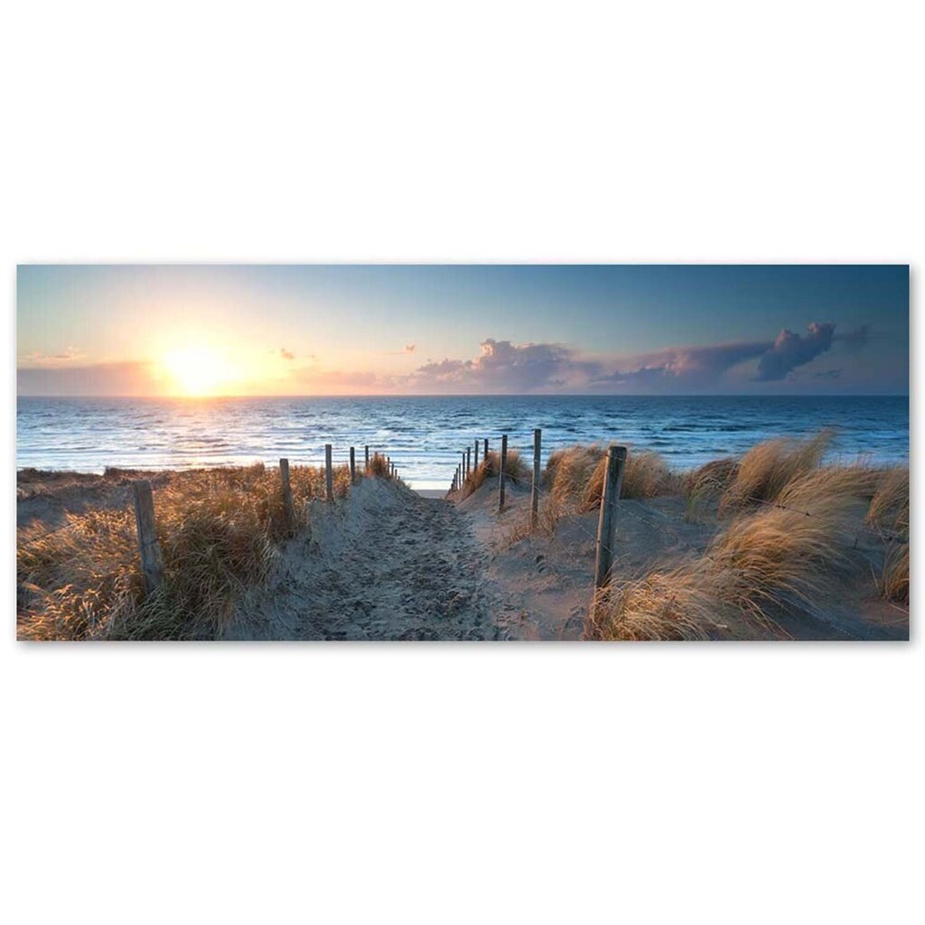 Canvas Print, auringonlasku rannalla meren rannalla /90x30 hinta ja tiedot | Taulut | hobbyhall.fi