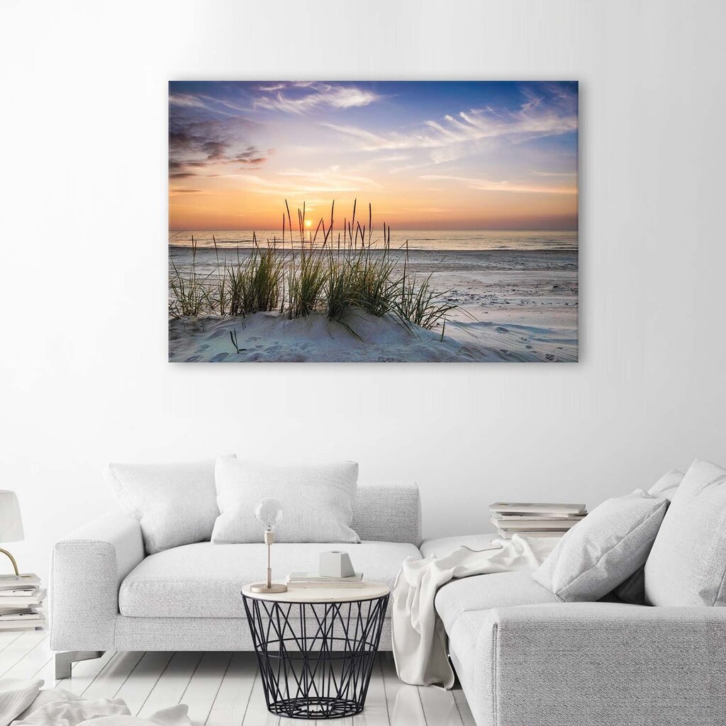 Canvas Print, auringonlasku rannalla /90x60 hinta ja tiedot | Taulut | hobbyhall.fi