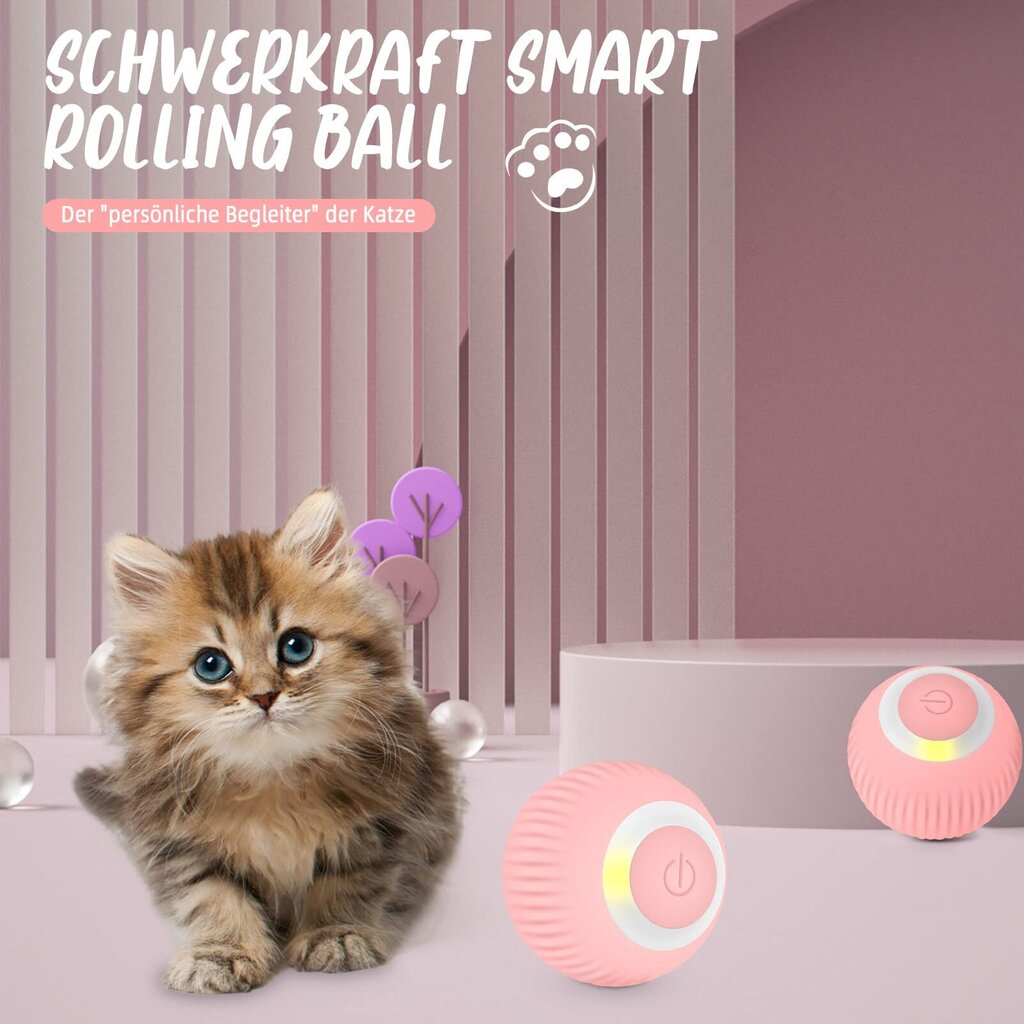 Smurf interaktiivinen itseliikkuva kissanlelu, vaaleanpunainen hinta ja tiedot | Kissan lelut | hobbyhall.fi