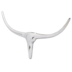 242336 Wall Mounted Aluminium Bull’s Head Decoration Silver 72 cm hinta ja tiedot | Puutarhakoristeet | hobbyhall.fi