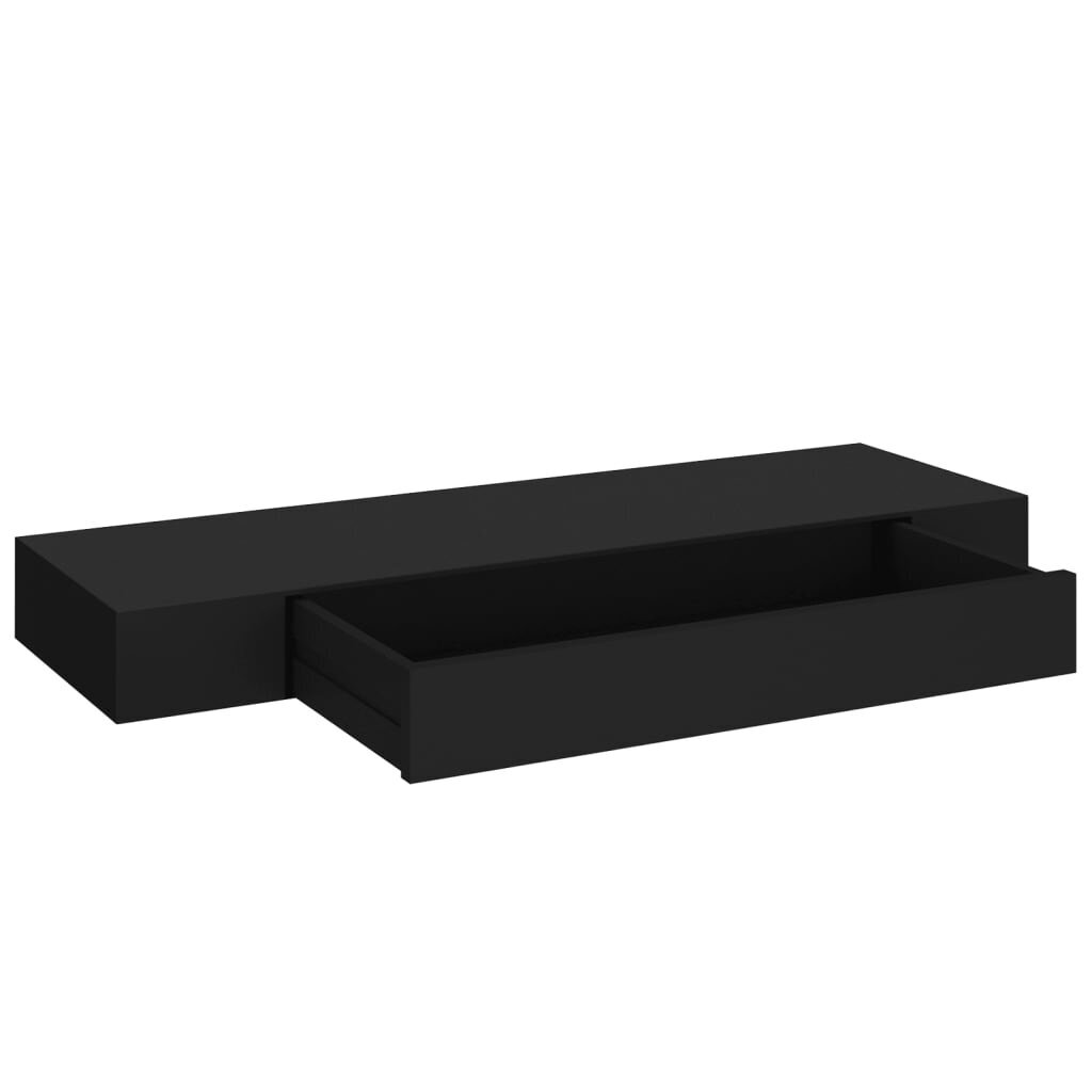 vidaXL Kelluva seinähylly vetolaatikolla musta 80x25x8 cm hinta ja tiedot | Hyllyt | hobbyhall.fi