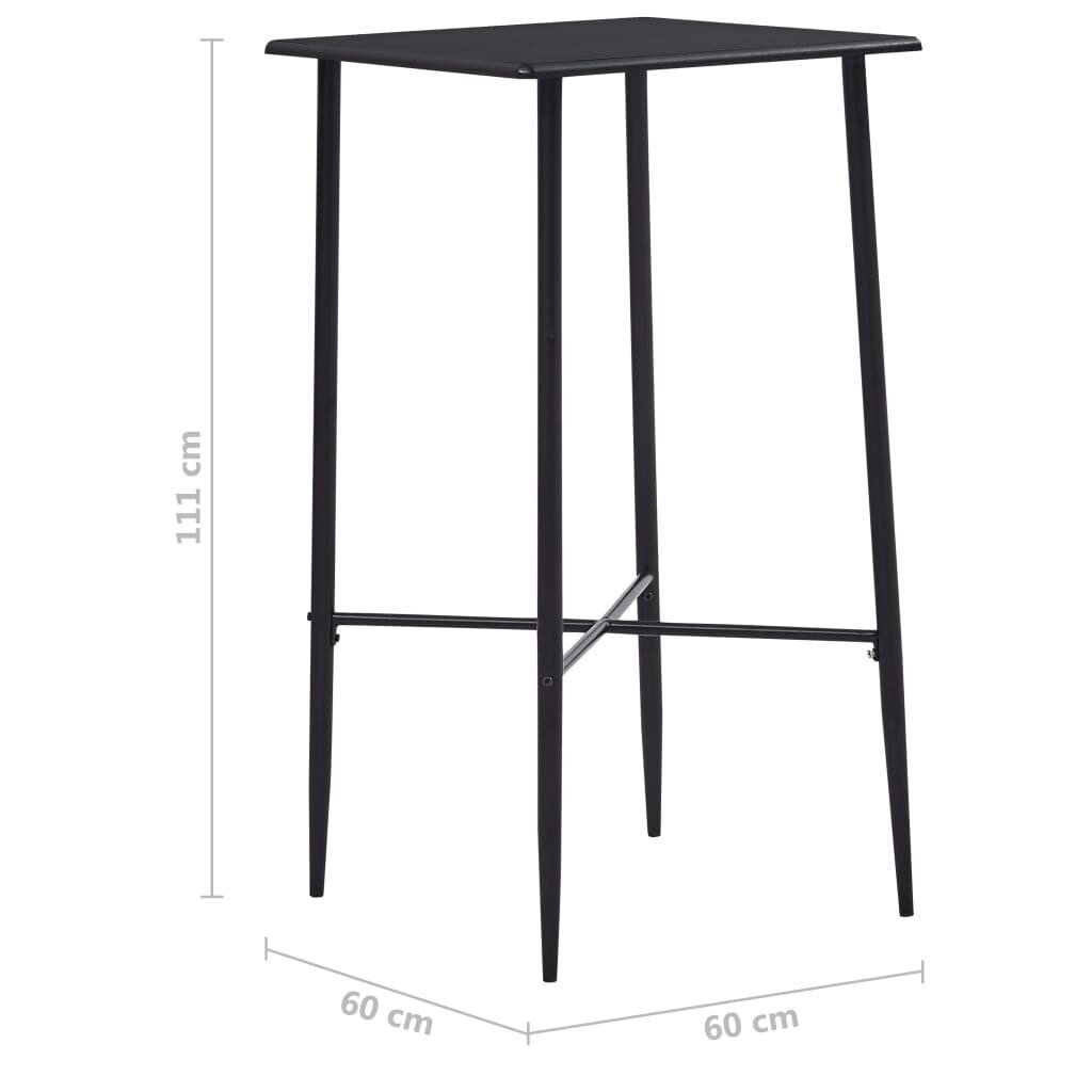 vidaXL Baaripöytä musta 60x60x111 cm MDF hinta ja tiedot | Ruokapöydät | hobbyhall.fi