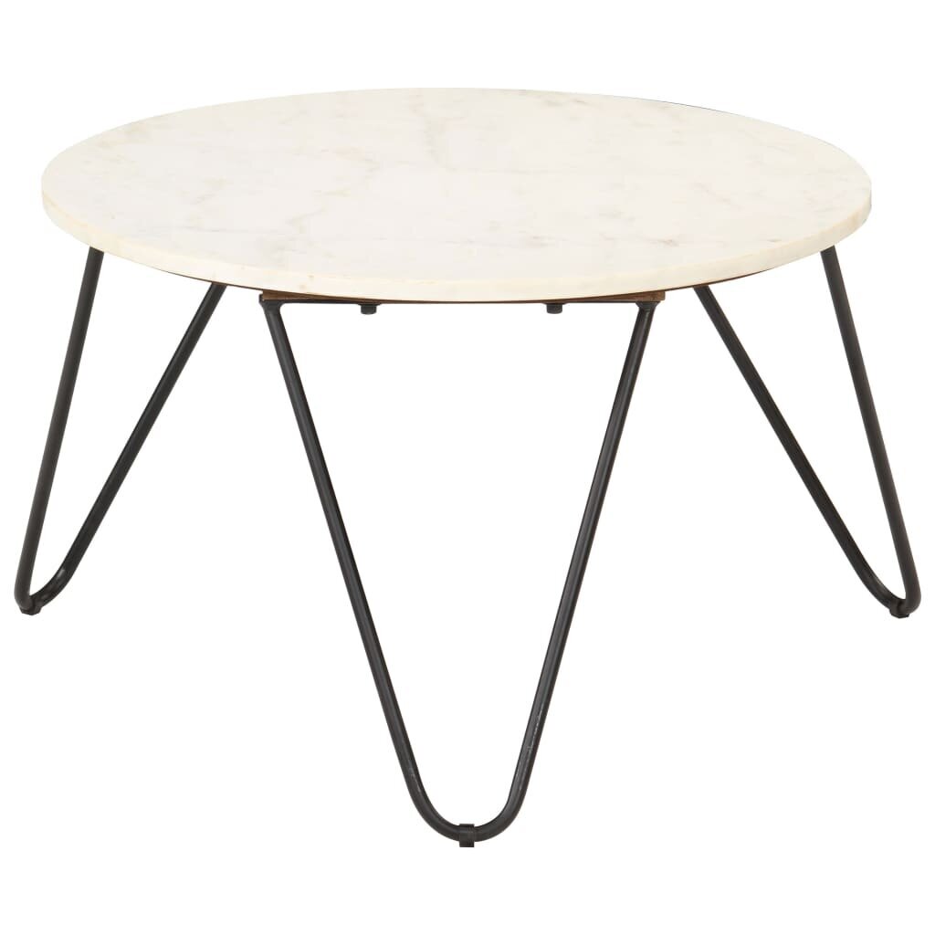 vidaXL Sohvapöytä valkoinen 65x65x42 cm aito kivi marmorikuviolla hinta ja tiedot | Sohvapöydät | hobbyhall.fi