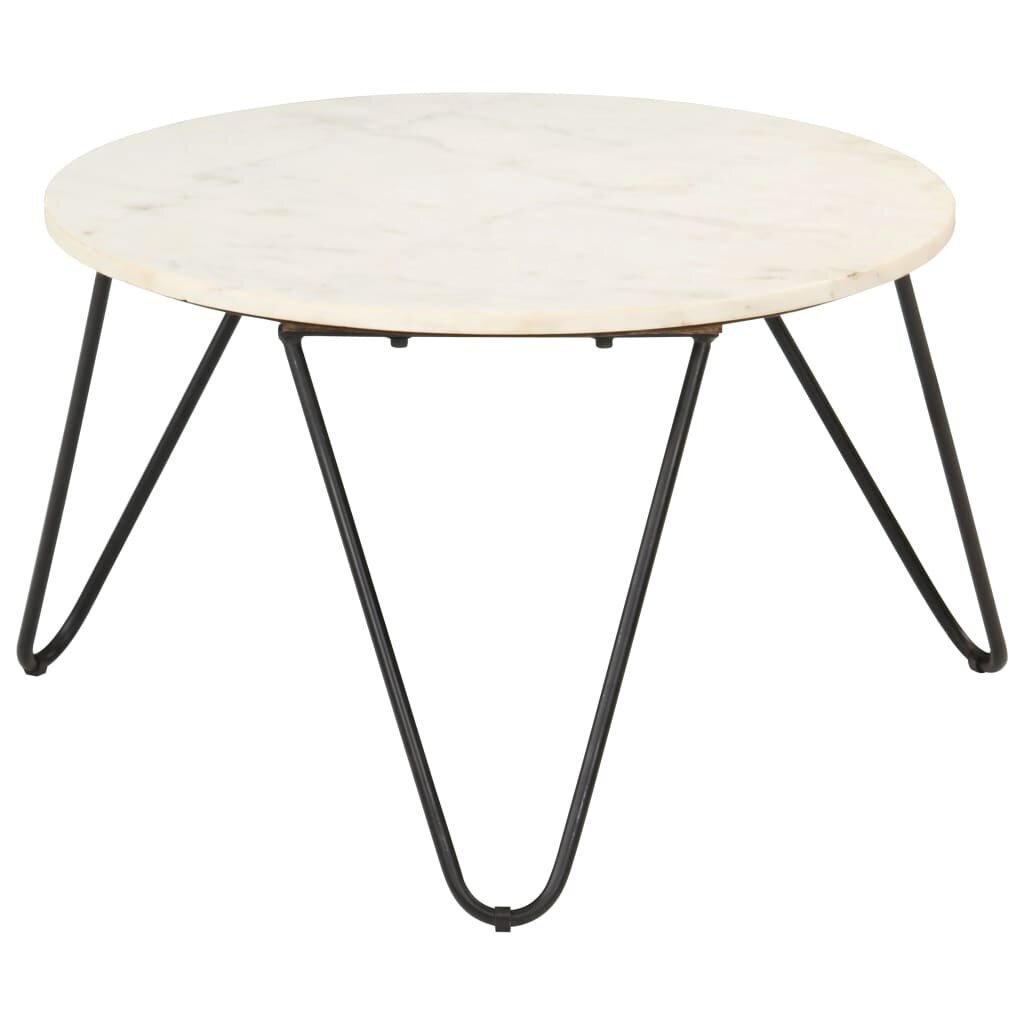 vidaXL Sohvapöytä valkoinen 65x65x42 cm aito kivi marmorikuviolla hinta ja tiedot | Sohvapöydät | hobbyhall.fi