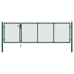 vidaXL Puutarhaportti teräs 350x100 cm vihreä hinta ja tiedot | Aidat ja tarvikkeet | hobbyhall.fi