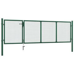 vidaXL Puutarhaportti teräs 350x100 cm vihreä hinta ja tiedot | Aidat ja tarvikkeet | hobbyhall.fi