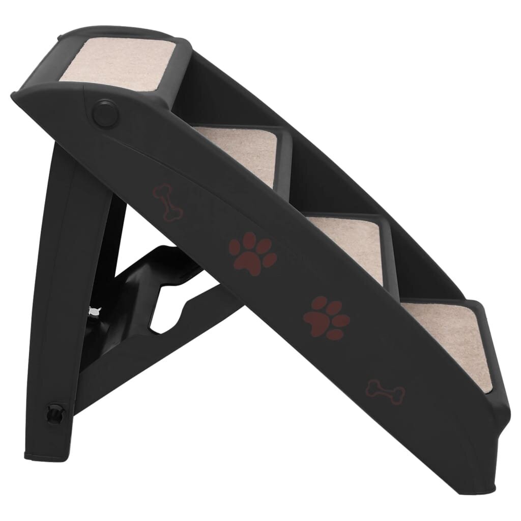 vidaXL Taitettavat koiran portaat musta 62x40x49,5 cm hinta ja tiedot | Pedit ja pesät | hobbyhall.fi