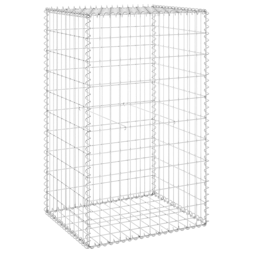 vidaXL Gabion-kivikori kansilla galvanoitu teräs 60x50x100 cm hinta ja tiedot | Aidat ja tarvikkeet | hobbyhall.fi