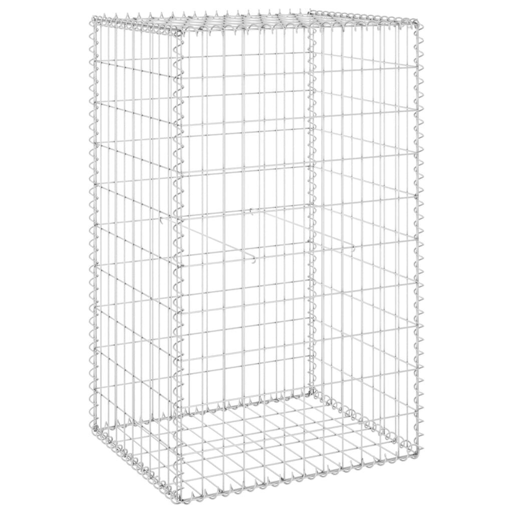 vidaXL Gabion-kivikori kansilla galvanoitu teräs 60x50x100 cm hinta ja tiedot | Aidat ja tarvikkeet | hobbyhall.fi