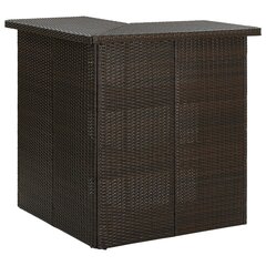vidaXL Kulmabaaripöytä ruskea 100x50x105 cm polyrottinki hinta ja tiedot | Ruokapöydät | hobbyhall.fi