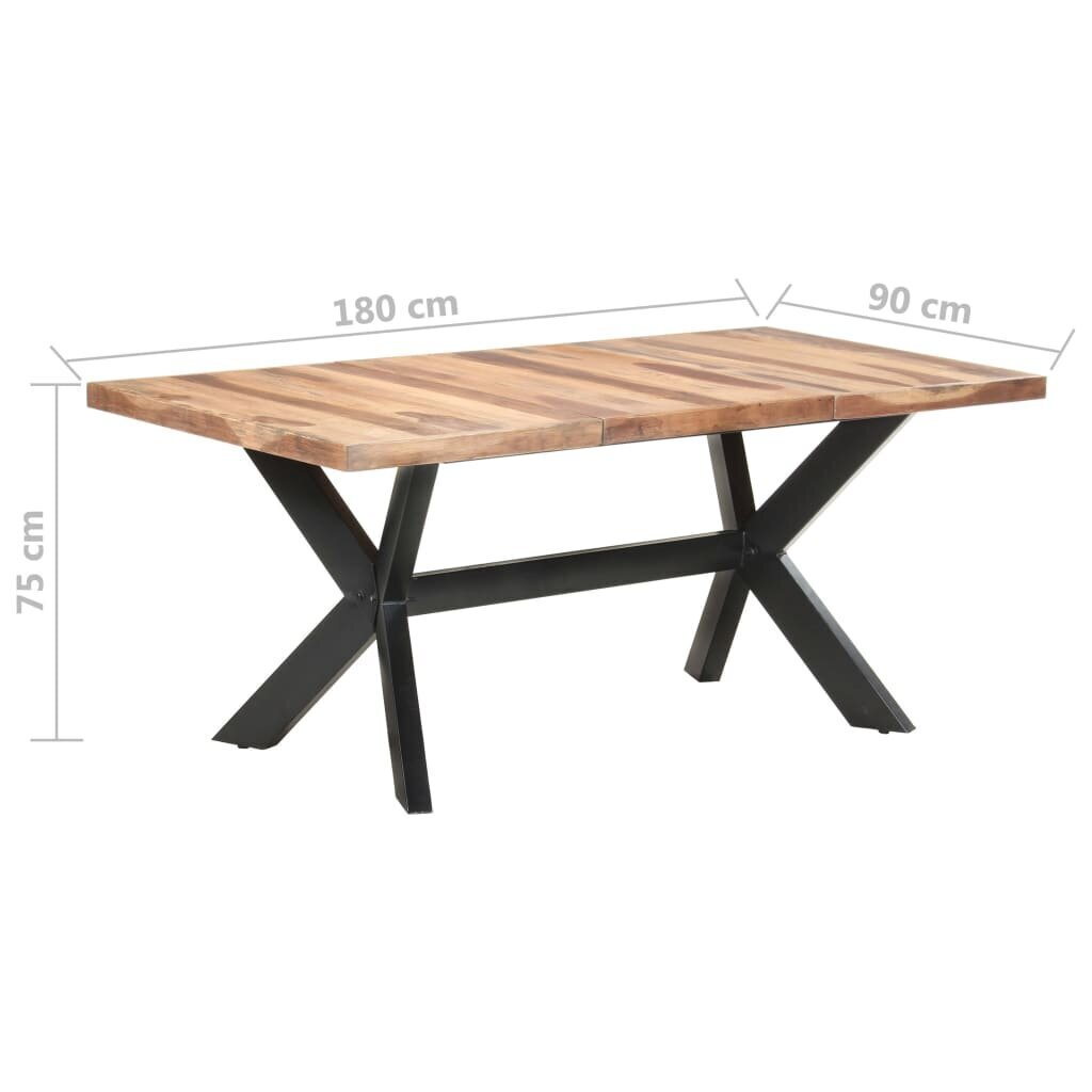 vidaXL Ruokapöytä 180x90x75 cm täysi puu hunajaviimeistelyllä hinta ja tiedot | Ruokapöydät | hobbyhall.fi