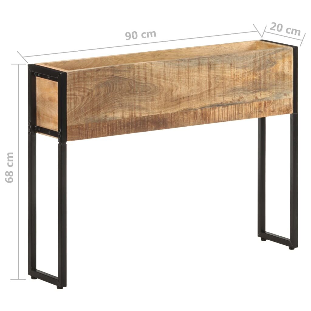 vidaXL Kukkalaatikko 90x20x68 cm karkea mangopuu hinta ja tiedot | Istutusruukut ja minikasvihuoneet | hobbyhall.fi