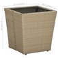 vidaXL Teepöytä beige 41,5x41,5x44 cm polyrottinki ja karkaistu lasi hinta ja tiedot | Puutarhapöydät | hobbyhall.fi