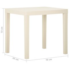 vidaXL Puutarhapöytä valkoinen 79x65x72 cm muovi hinta ja tiedot | Puutarhapöydät | hobbyhall.fi