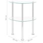 vidaXL 2-tasoinen sivupöytä läpinäkyvä 38x38x50 cm karkaistu lasi hinta ja tiedot | Sohvapöydät | hobbyhall.fi