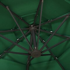 vidaXL 4-tasoinen aurinkovarjo alumiinitanko vihreä 3x3 m hinta ja tiedot | Aurinkovarjot ja markiisit | hobbyhall.fi