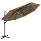 vidaXL 4-tasoinen aurinkovarjo alumiinitanko ruskeanharmaa 3x3 m hinta ja tiedot | Aurinkovarjot ja markiisit | hobbyhall.fi
