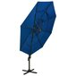 vidaXL 4-tasoinen aurinkovarjo alumiinitanko taivaansininen 3x3 m hinta ja tiedot | Aurinkovarjot ja markiisit | hobbyhall.fi