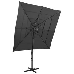 vidaXL 4-tasoinen aurinkovarjo alumiinitanko antrasiitti 250x250 cm hinta ja tiedot | Aurinkovarjot ja markiisit | hobbyhall.fi